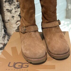 UGG Womens 7 Noira Suede Winter Boots Sheepskin Waterproof S/N 1001734